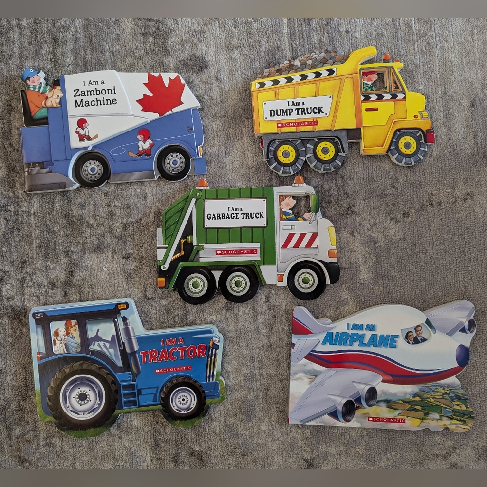 Set of 5 Colorful Vehicle Books for Kids